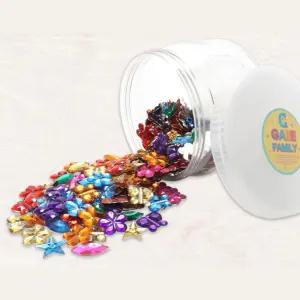 꽃 별 나비 보석칩 어린이 미술 꾸미기 재료 유치원교재 4세 미술놀이