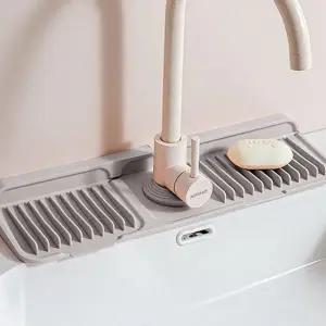 수전 거치 매트 싱크대용 주방 튀김 실리콘 수전 매트 받침 방지 물기제거 물받이 주방용 건조 용품 배수