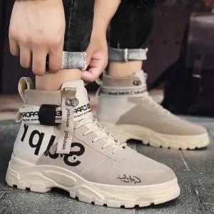 남성 4컬러 유니크 영문 하이탑 스니커즈 워커 운동화 남성스니커즈 패션하이탑슈즈