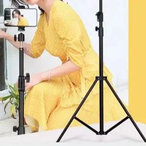 높이 조절 삼각대 블루투스 촬영용 라이브 스마트폰 삼각대 휴대용 크리에이터 셀카봉 거치대 휴대폰