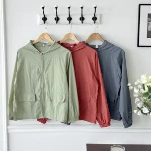 후드 바람막이 캐주얼 슬림핏 아우터 여성 후드 바람막이 간절기 경량 여름 활동 야외 가을