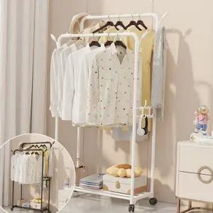 더블 행거 옷걸이 선반형 스탠드 2단 이동식 옷걸이 행거 철제 수납 튼튼한