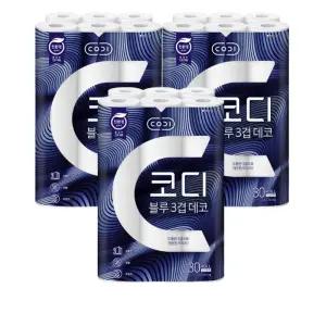 코디 블루 3겹 데코 27m 30롤 3팩
