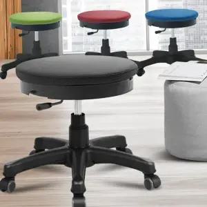 병원용 보조 의자 회전형 바퀴형 진료실 이동식 원형 의자 작업용 스툴 플라스틱 소음방지 키높이 우레탄