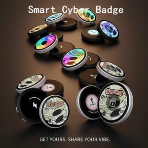 다이나믹 전자 애니메이션 E-배지 디스플레이 핀 포토태그 스마트 사이버 배지 1.7인치 HD 블루투스 스크린