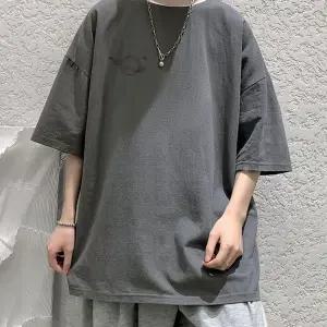 여름 캐주얼 깔끔한 프린팅 반팔 데일리 남자 티셔츠