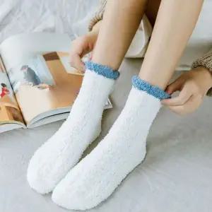 뽀글이 보송보송한 두꺼운 배색 패션 수면 삭스