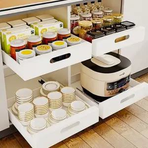 주방 슬라이딩 선반 다용도 수납 정리대 슬라이딩 주방 선반 양념 양념통 정리함 수납함 수납장