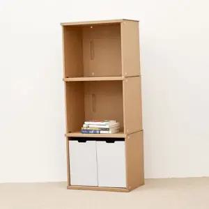 조립식 책장 모듈형 이동식 다용도 종이 책장 책꽂이 수납 진열 보관함 수납장 사무실 3단 서적