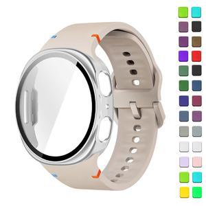 케이스 + 밴드 삼성 갤럭시 시계 8 44mm 40mm 1:1 Blet 손목 Watch8 스트랩 correa 유리 커버 공식 팔찌 스포츠