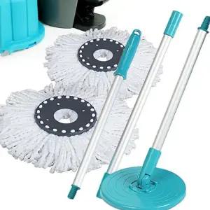 극세사 걸레 스테인레스 회전형 청소용 밀대 걸레 막대형 봉걸레 주방 욕실 단밀 스핀