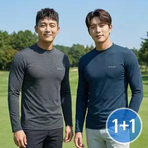 김영주골프 1+1 남성 여름 시원한 스판 긴팔 티셔츠 골프 등산 작업복 기능성 1106