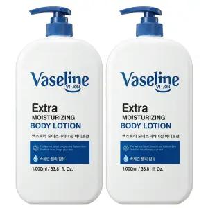 바세린 엑스트라 모이스처라이징 바디로션 대용량 1000ml 2개