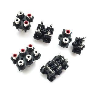 2/5/10PCS 2/4/6 홀 RCA 암 스테레오 오디오 잭 AV 입력 소켓 커넥터 Lotus Row 증폭기 인터페이스 신호 연