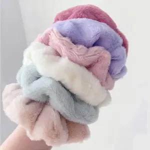 여자 겨울 헤어 액세서리 퍼 곱창 밴드 똥 머리 묶음 lQV8+1fMU