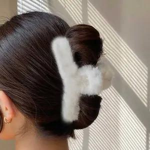 베이직 퍼 헤어집게핀 겨울 반묶음 올림머리 머리핀 Irb8+9osf