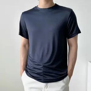 쿨 여름 얇은 반팔 티셔츠 무지 라운드넥 워크웨어 wOx7+4GtG