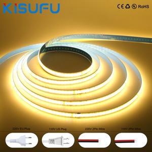 20m 15m 10m COB LED 스트립 라이트 110V 220V 240LEDs/m CRI90  플렉시블 테이프 (IC 칩 내장) 가정용 조