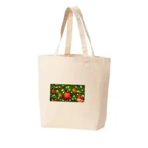 에코백 토트백 메리 크리스마스 가족 전구 장식품트리 고양이 그림 다양한 사이즈