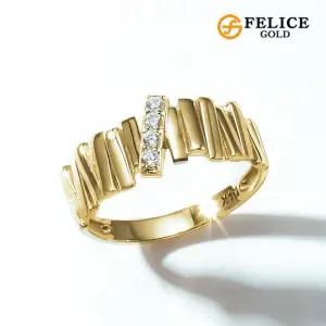 [펠리체골드] 14K 글램 볼륨 큐빅 반지