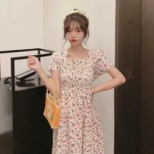 여자 20대 여름 데이트 룩 잔꽃 플라워 쉬폰 원피스 (WF2DB01)