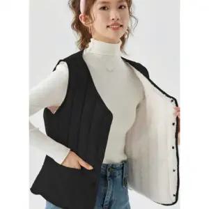 패턴포인트 겨울 털안감 패딩조끼 브이넥 똑딱이단추 가을경량 베스점퍼 자켓 방한복 아우터 바람막이 잠바