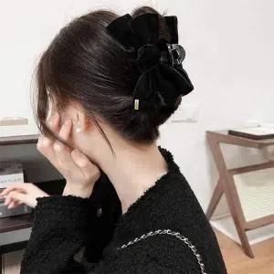 벨벳 814NAE09 편한 라벨 포인트 소재 집게핀 블랙