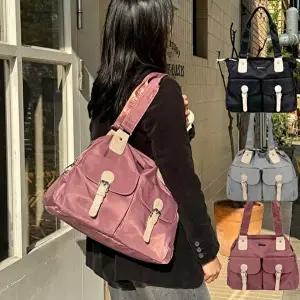 숄더백 여성 가벼운 투포켓 빈티지 캐주얼스타일 세련 숄더백