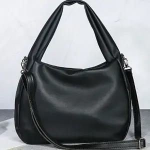 베이직가방 우아한 베이직 디자인 여성 토트백 크로스형 롱스트랩