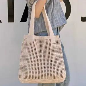 체인숄더백 펀칭 니트 사각 네트 쇼퍼백 숄더백 대학생 편한가방