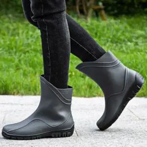 남자워커 곡선 웨이브라인 디테일 엣지느낌 남성 레인부츠