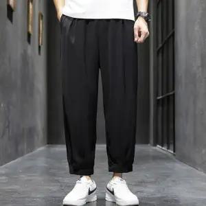 남성 멋쟁이 배기 스타일 편안한 허리밴딩 조거 바지