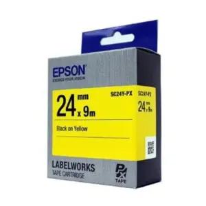 소모품 엡손 라벨테이프 검정글씨 갑(5개입) SC24Y-PX 노랑/24mmx9M