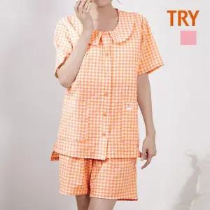 여성 반팔 하나만 파자마 세트