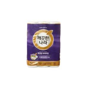 깨끗한나라 촉앤감케어 프리미엄 와이드 3겹 화장지 30m 30롤