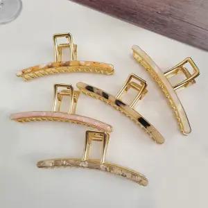 고퀄리티   무늬 포인트 집게핀 여자 마블 자개 일자 오로라