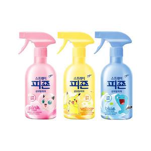 피죤 스프레이 섬유탈취제 핑크로즈 430ml+옐로미모사 430ml+블루비앙카 430ml [포켓몬에디션] 각 1개 (총 3개)