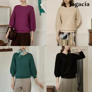 로가시아 25FW 라운드 슬리브 세미홀가 니트 4종