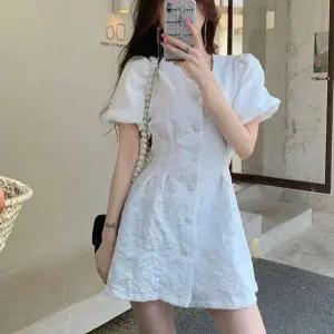 미니 원피스 플로아 호캉스 데일리 행사 모임 브이넥 (WBC1407)