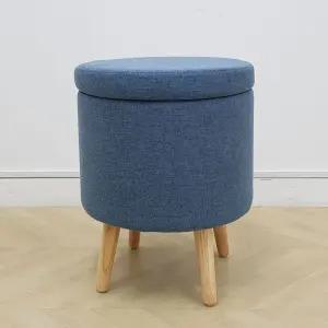 철재의자 데이퍼니처 에바900원형수납패브릭스툴보조원목의자 패브릭의자