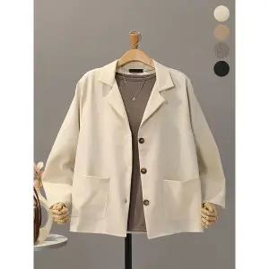 [하프클럽/]리시안 포켓 버튼 트임 카라 자켓_MNCS440