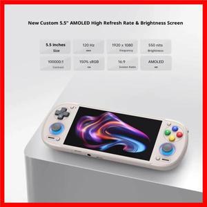 레트로이드 포켓 6 RP6 게임 콘솔 5.5인치 1080P 120Hz AMOLED 스크린 6000mAh 홀 이펙트 트리거 8GEN2 휴