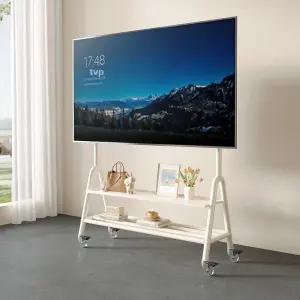 TV 거치대 이동식 무타공 설치 바퀴달린 이젤형 선반형