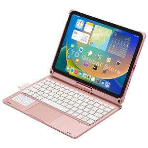 호환 아이패드 10 세대 2022 태블릿 케이스용 블루투스 매직 키보드 아랍어 스페인어 한국어 프랑스어 포르