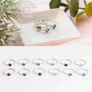 루비 (스와로브스키) (실버) 데일리 탄생석 반지