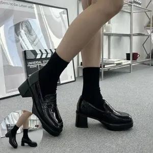 여성구두 통굽 가보시 하이힐 애나멜 여성 로퍼 구두 5cm