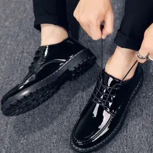 데일리 남성 캐주얼 에나멜 소재 광택 모던 로퍼 슈즈 Jpi5+9Umo