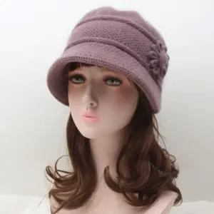 FW 꽃 앙고라 니트 챙모자 etO8+5uiz