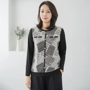 엄마옷 마담4060 패턴믹스티셔츠 -QTE2603006-