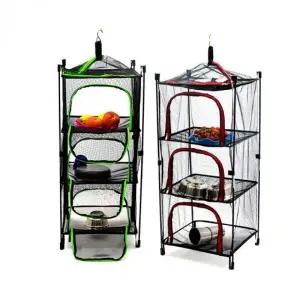 LW 캠핑 캐비넷망 그물망 보관함 3단 차박